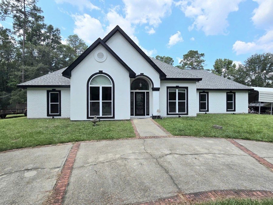 Exterior — black trim brick exterior, The Paint Guys