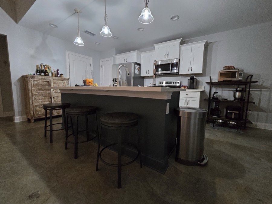 Interior kitchen bar cabinetry repainted, The Paint Guys Lafayette LA
