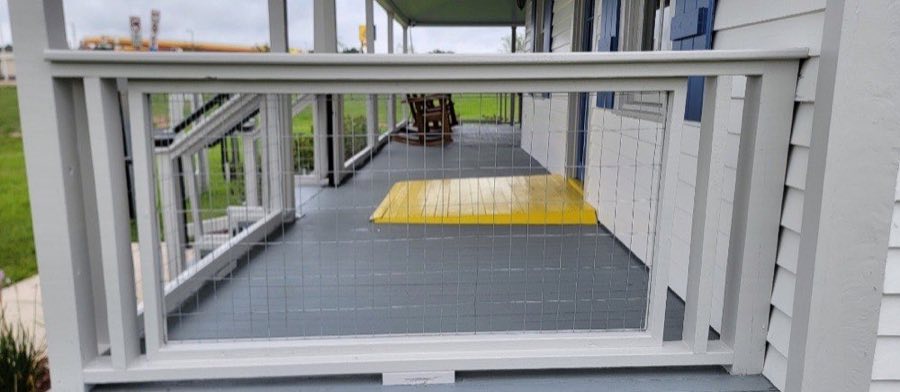 Custom porch railing construction and finish, The Paint Guys Lafayette LA